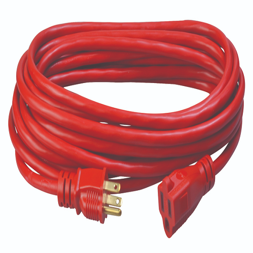 25' Ft 14/3 SJTW Standard Outdoor Red Extension Cord Cable 2407SW8804 (Pack Of 12)