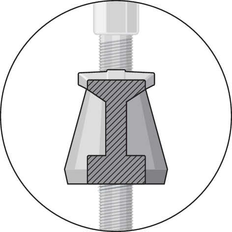 1981137 - 2-Armed Adjustable Puller with Hook Brake, 350 x 200 mm