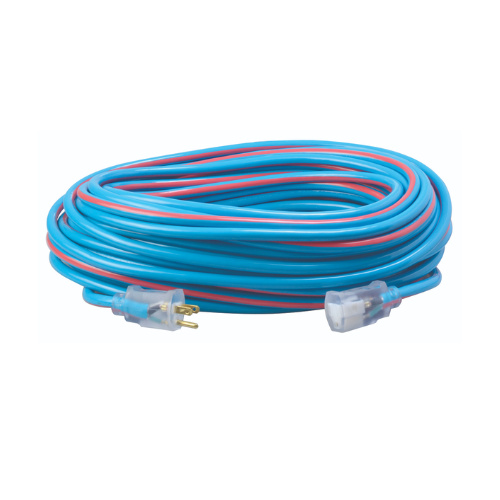 100' FT 12/3 SJTW Blue/Red Outdoor Extension Cord With Power Light Indicator 2549SW0064 (Pack of 4)