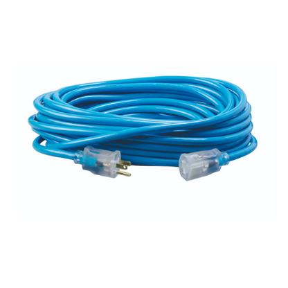 50' Ft 12/3 SJTW Cool Blue Outdoor Extension Cord with Light Indicator 2578SW000H (Pack of 8)