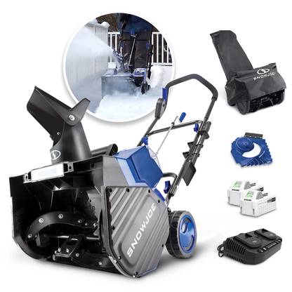 24V Cordless Snow Shovel & 48V Cordless Snow Blower with 3 x 4.0 Ah Batteries, 2 Chargers, Ice Scrapers, and Covers