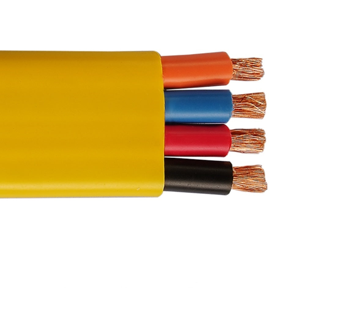 4 AWG 4C Flat Festoon PVC 600V Yellow Cable – NassauElectrical
