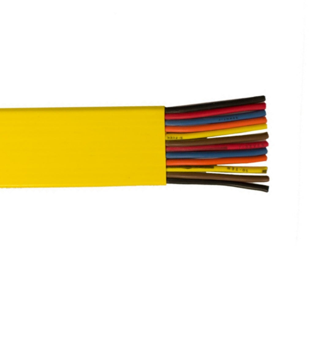 1000' 14 AWG 8C Flat Festoon PVC 600V Yellow Cable