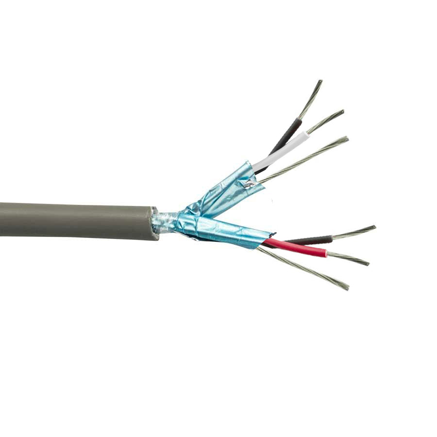 22/4EPSH BALANCED LINE LEVEL AUDIO- 4C/22 AWG TC TWISTED PAIR, EACH PAIR AL FOIL SHIELD W/DRAIN, UL CL2R, EN50575:2014 Eca, PVC JKT- GRAY BULK CABLE – 1000FT/305M BOX