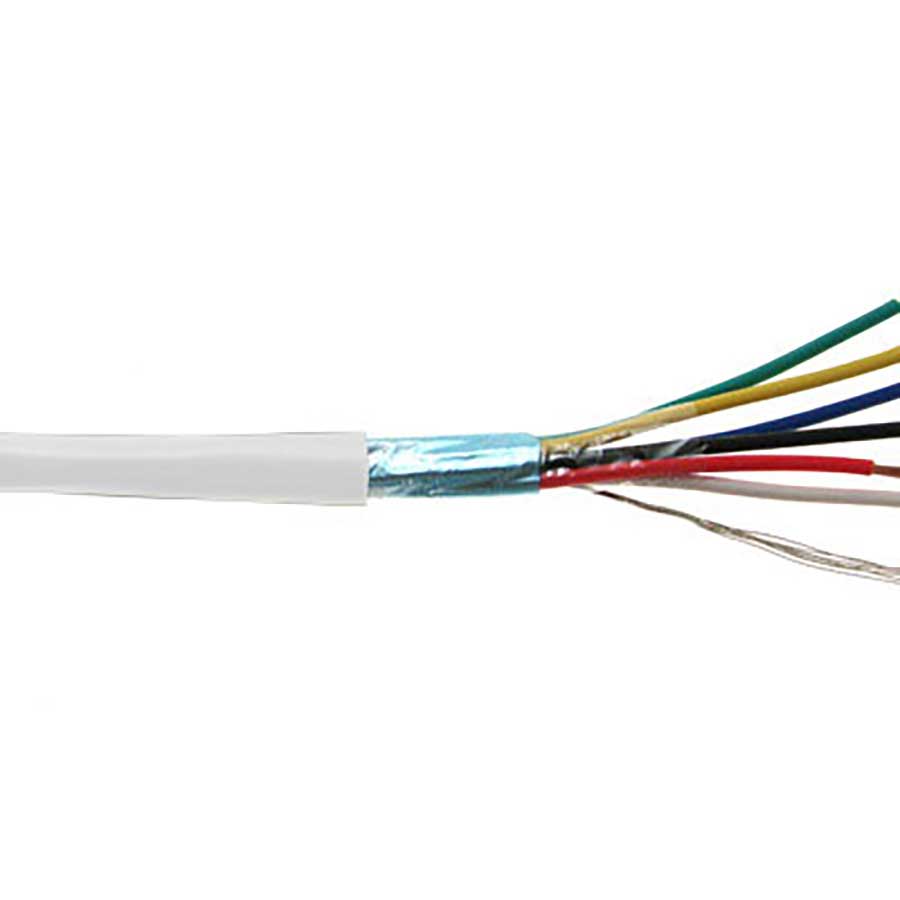 22/6SH-WT 6C/22 AWG Stranded Shielded W/Drain, PVC- White- 1000 FT Box