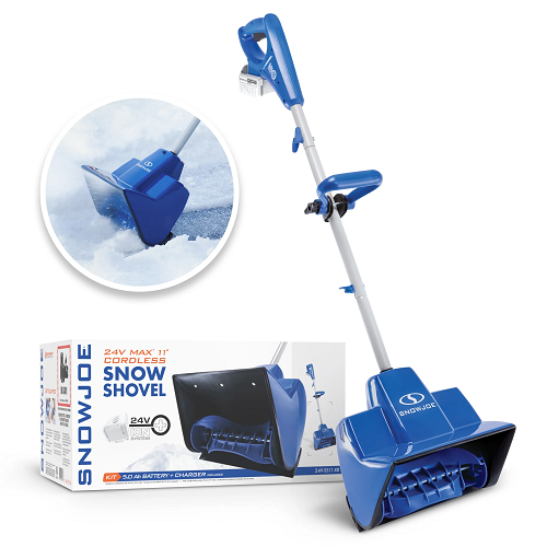 11-Inch 24V Cordless Snow Shovel Kit Includes 5.0Ah Battery & Charger