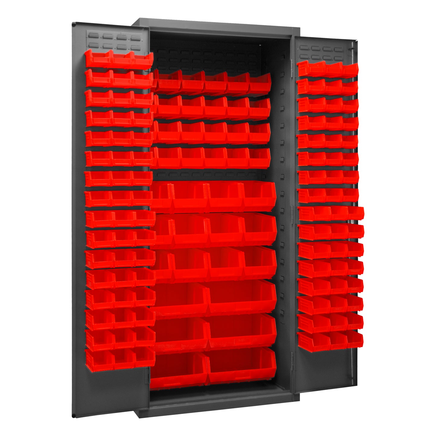 2500-138B-1795 Cabinet, 16 Gauge, 138 Red Bins, 36 x 24 x 84