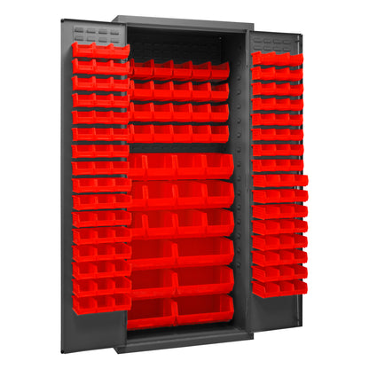 2500-138B-1795 Cabinet, 16 Gauge, 138 Red Bins, 36 x 24 x 84