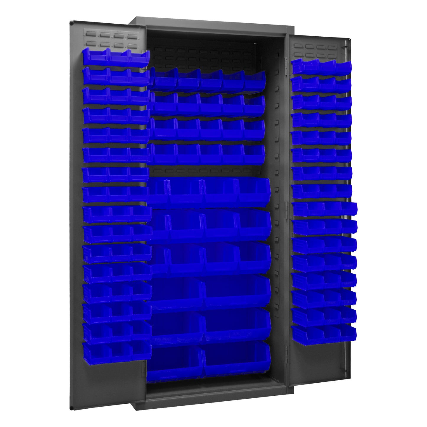 2500-138B-5295 Cabinet with 138 Blue Bins