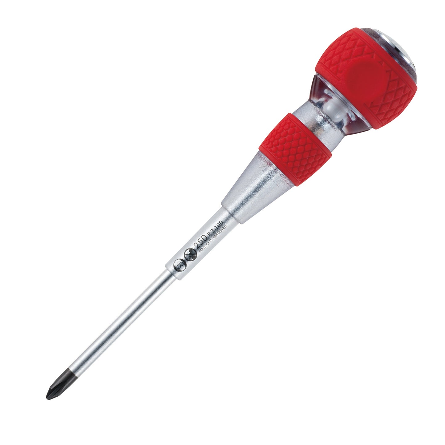 250P2100PH2 x 100 BALL GRIP Tang-Thru Screwdriver w/Ceramic Ball (for electric works)
