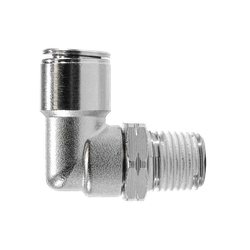 20081NIC - 90-Degree Nickel-Plated Brass Swivel Elbow - 1/4-in Push-to-Connect to 1/8-in Male NPT