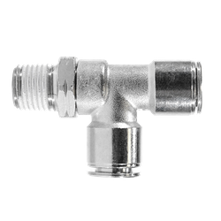 20164NIC - Brass Swivel Run Tee - 3/8-in x 1/4-in x 3/8-in Nickel-Plated Push-to-Connect
