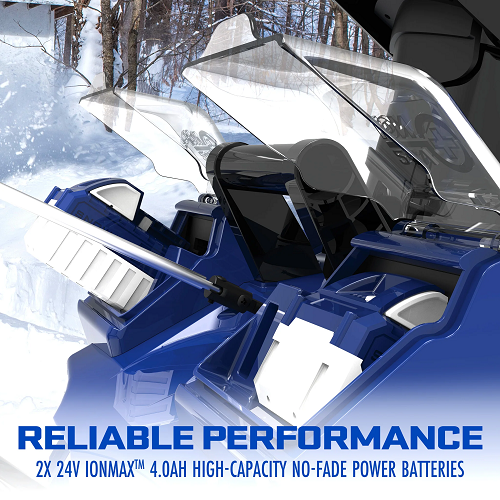 24V Cordless Snow Shovel & 48V Cordless Snow Blower with 3 x 4.0 Ah Batteries, 2 Chargers, Ice Scrapers, and Covers
