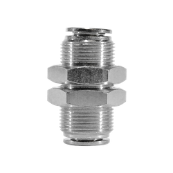 20129NIC - Nickel-Plated Brass Bulkhead Union - 1/2-in Push-to-Connect x 1/2-in Push-to-Connect