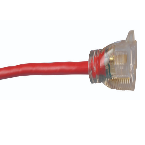 25"Ft 14/3 SJTW Red Outdoor Extension Cord with Power Light Indicator 2487SW8804 (Pack Of 12)