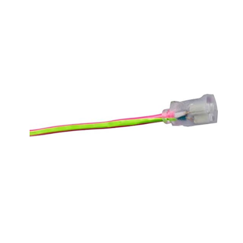 100' FT 12/3 SJTW Cool Pink and Lime Green Outdoor Extension Cord With Power Light Indicator 2549SW0077 (Pack of 4)