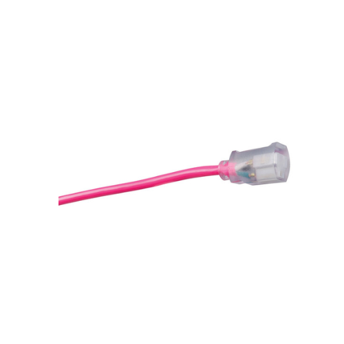 100' FT 12/3 SJTW Cool Pink Outdoor Extension Cord With Power Light Indicator 2579SW000A (Pack of 4)