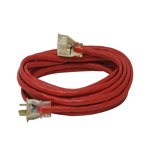 50' Ft 14/3 SJTW Red Outdoor Extension Cord with Power Light Indicator 2488SW8804 (Pack Of 6)