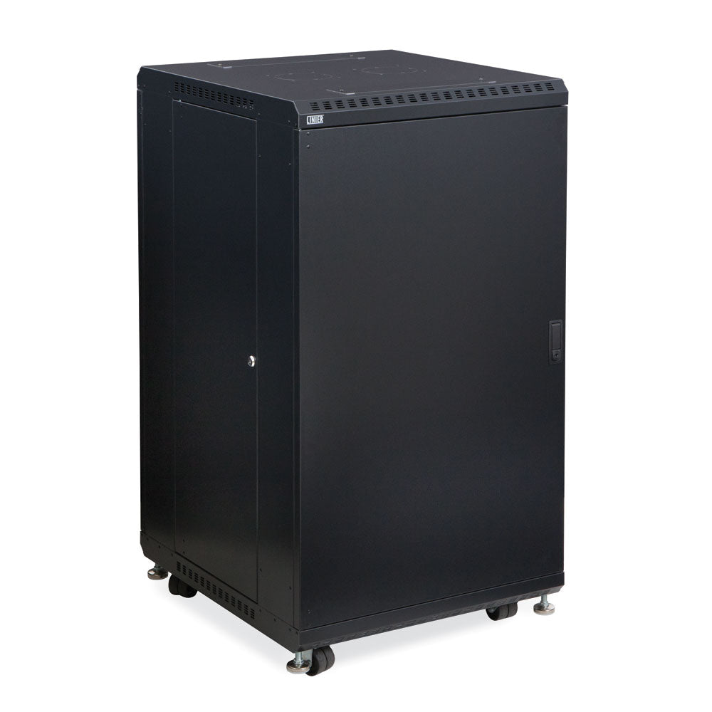3108-3-024-22 22U LINIER Server Cabinet - Solid/Solid Doors - 24" Depth