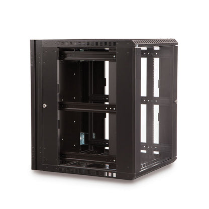 3130-3-001-15 15U LINIER Swing-Out Wall Mount Cabinet - Glass Door