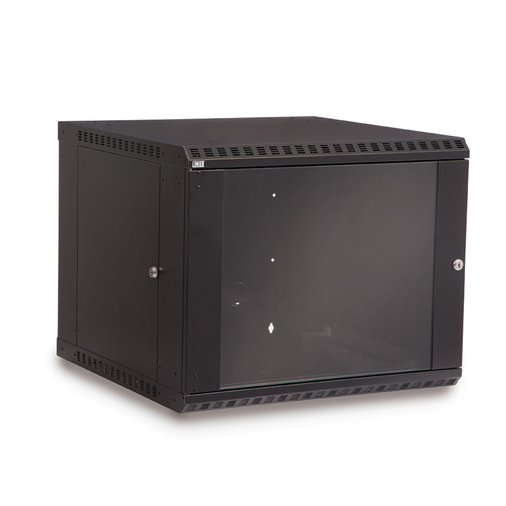 3140-3-001-09 9U LINIER Fixed Wall Mount Cabinet - Glass Door