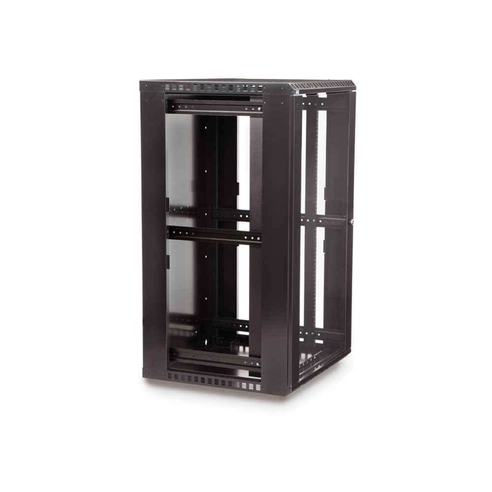3140-3-001-22 22U LINIER Fixed Wall Mount Cabinet - Glass Door