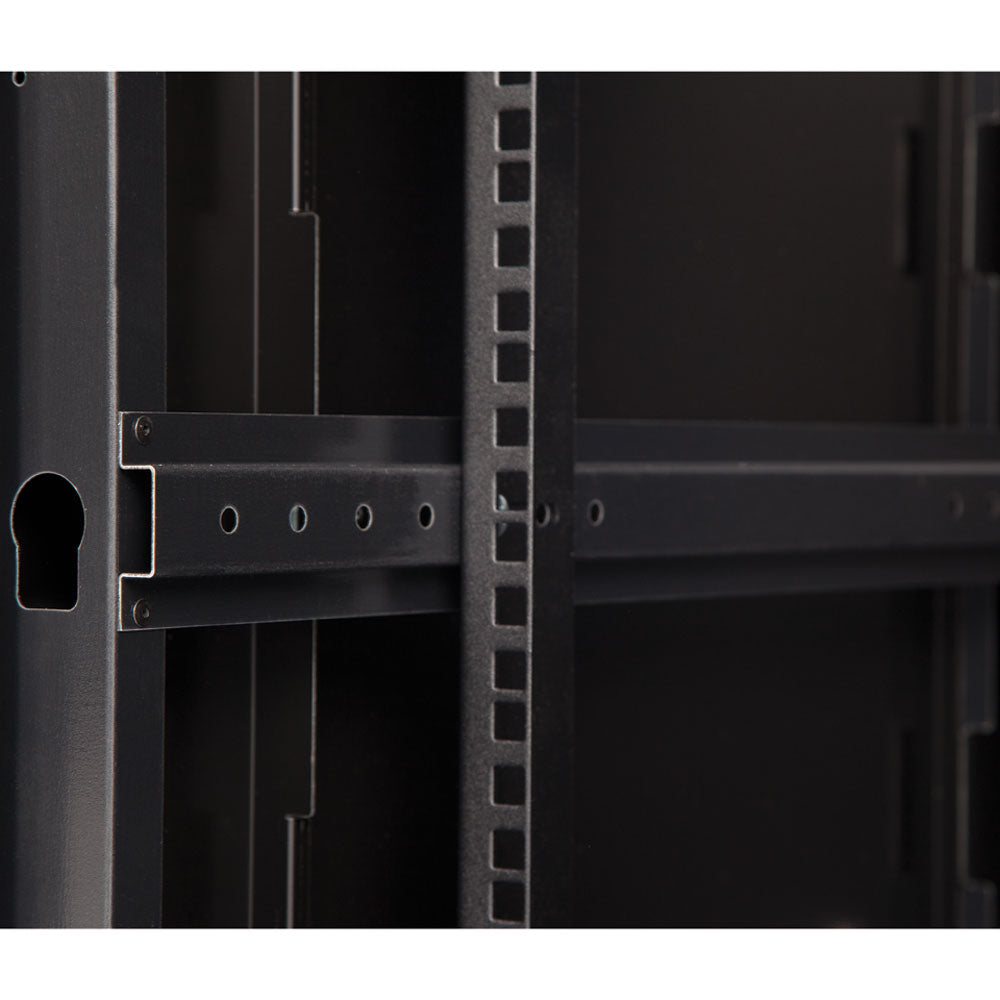 3140-3-001-22 22U LINIER Fixed Wall Mount Cabinet - Glass Door