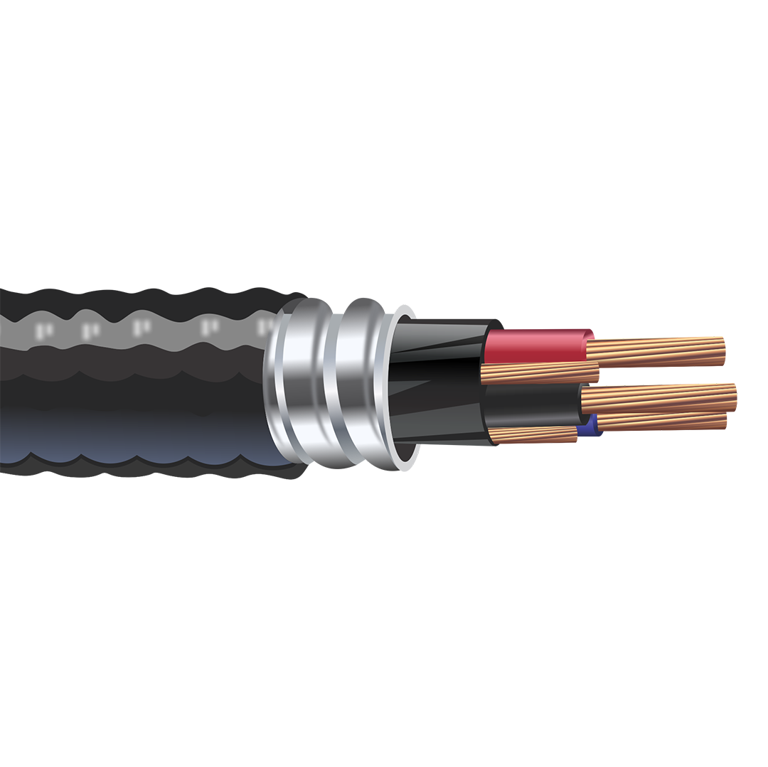 2/3 Teck 90 Bare Copper Aluminum Interlocked Armored Cable With Ground 1KV