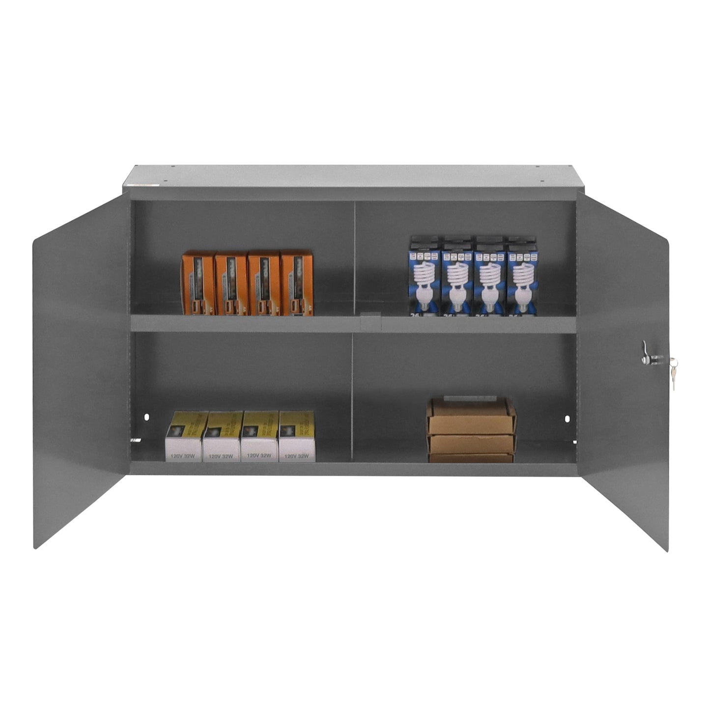 343-95 8-1/2″ Deep Cabinet, 1 Shelf, 4 Sections