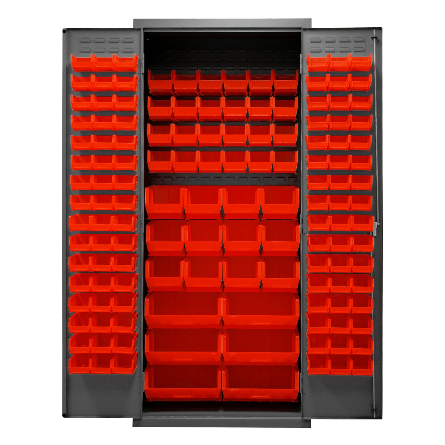 3500-138B-1795 Cabinets, 14 Gauge, 138 Red Bins, 36 x 24 x 84