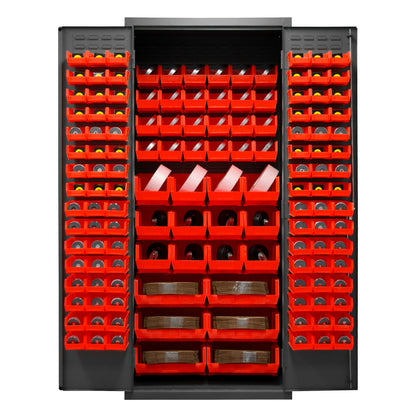 3500-138B-1795 Cabinets, 14 Gauge, 138 Red Bins, 36 x 24 x 84