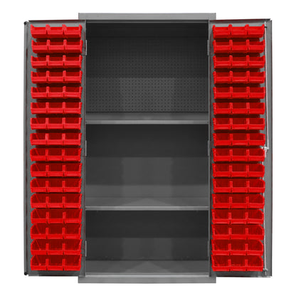 3501-DLP-PB-96-2S-1795 Cabinet, Pegboard with 96 Red Bins and 2 Shelves