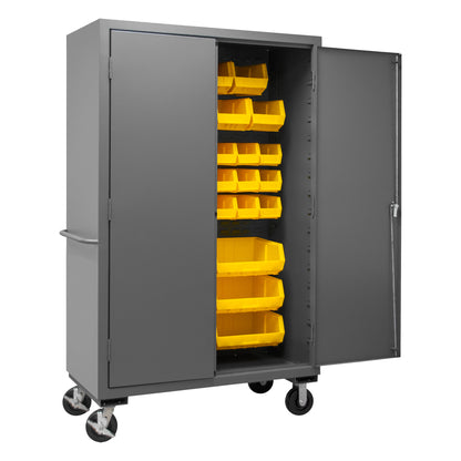 3502M-BLP-42-95 Mobile Cabinet, 14 Gauge, 42 Yellow Bins, 48 x 24 x 81
