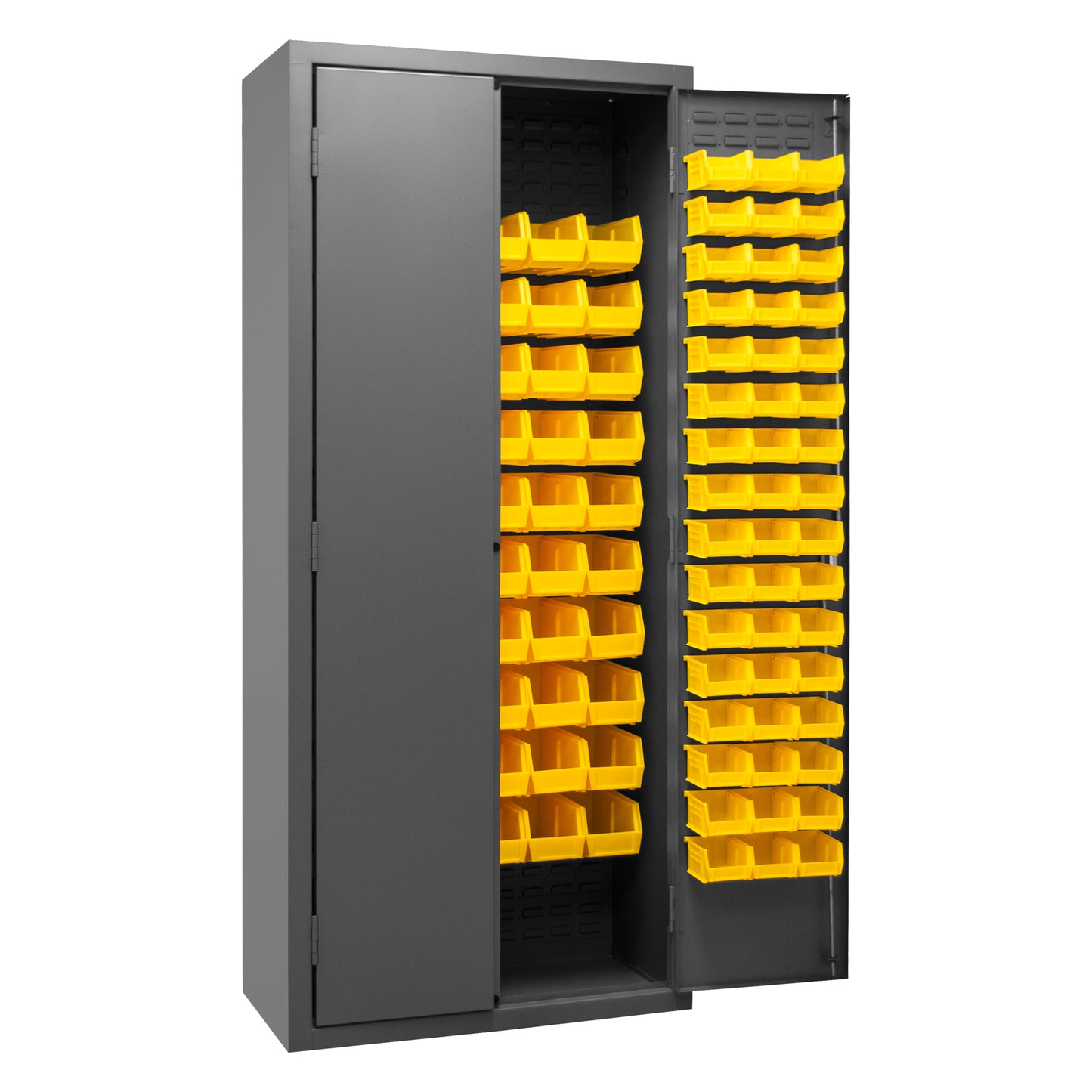 3603-156B-95 Cabinet, 14 Gauge, 156 Yellow Bins, 36 x 18 x 84