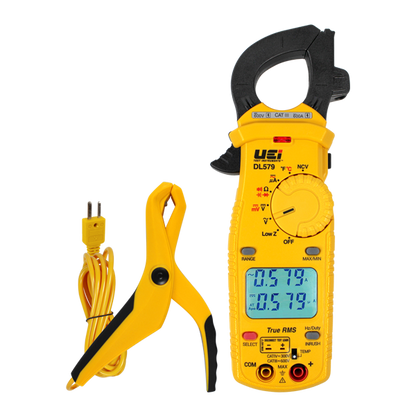 DL579 - 600A Dual Display TRMS Clamp Meter w/ Temperature, Inrush, AMH2 Magnet w/ ATTPC4