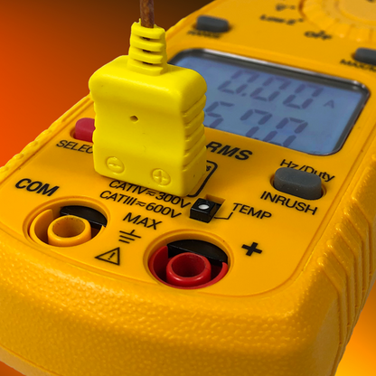 DL579 - 600A Dual Display TRMS Clamp Meter w/ Temperature, Inrush, AMH2 Magnet w/ ATTPC4