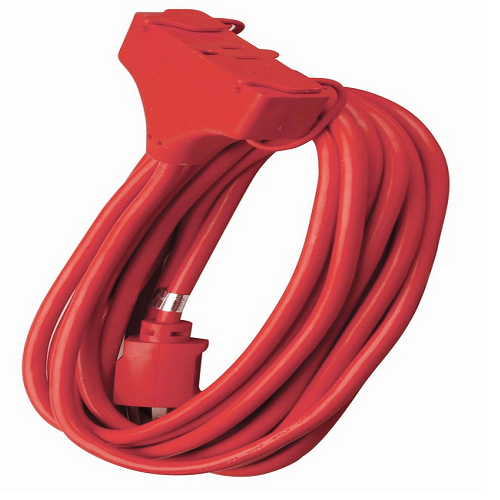 25' Ft 14/3 SJTW Red Outdoor Extension Cord Tritap 4217SW8804 (Pack Of 12)