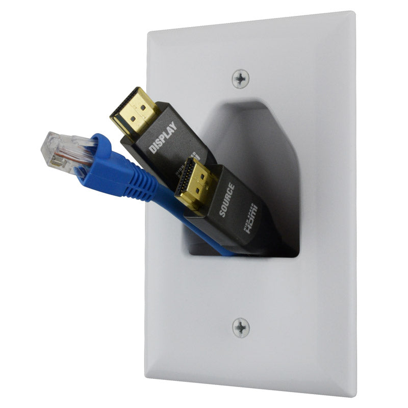 45-0011-WH Midsize Recessed Cable Plate W