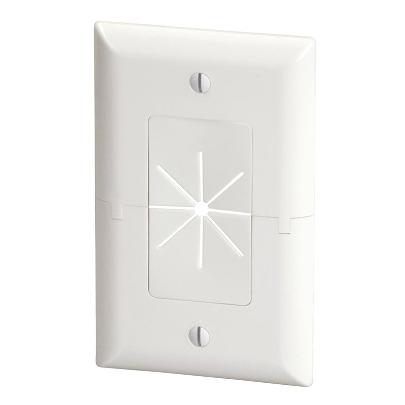 45-0017-XX 1-Gang Split Plate w/ Flexible Opening