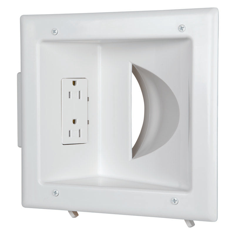 45-003X-XX Recessed Low Voltage Media Plate, White