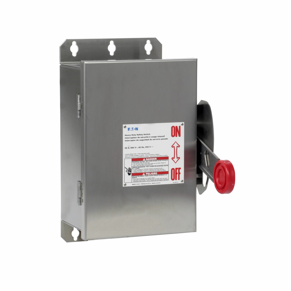 60A 600VAC 250VDC 3 Pole Single Throw Heavy Duty Safety Switch DH362UWK316