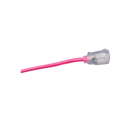 50' Ft 12/3 SJTW Cool Pink Outdoor Extension Cord with Power Light Indicator 2578SW000A (Pack of 8)