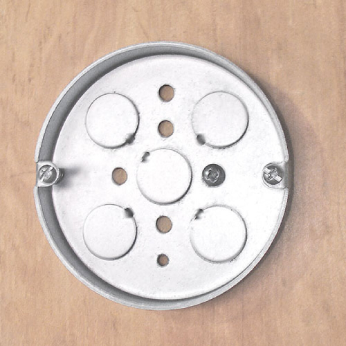 3-1/2" Round Pan Box, 1/2" Deep - Drawn W/Conduit KO's, Fixture Earss 2-3/4" O.C. 46111 (Pack of 25)