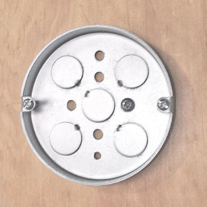 3-1/2" Round Pan Box, 1/2" Deep - Drawn W/Conduit KO's, Fixture Earss 2-3/4" O.C. 46111 (Pack of 25)