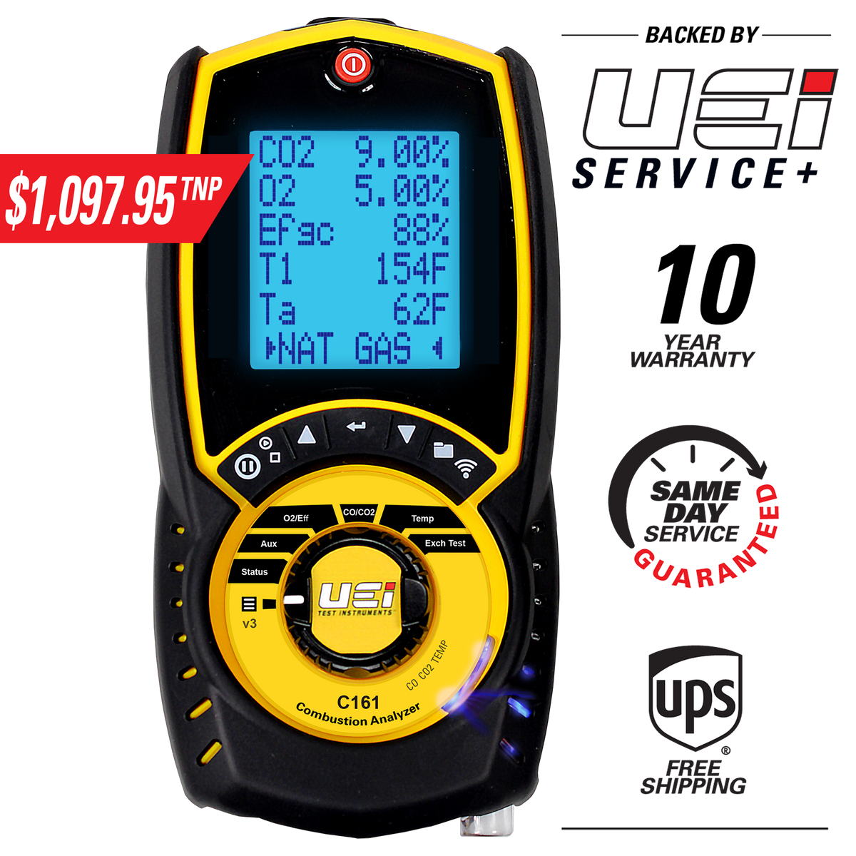 C161 Residential Combustion Analyzer for Gas & Oil Fired Appliances