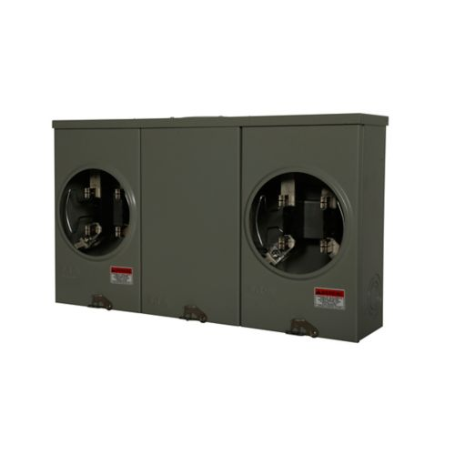 2-Gang 200A 600V Single-Phase Horizontal Ganged Meter Socket 1004401BCH