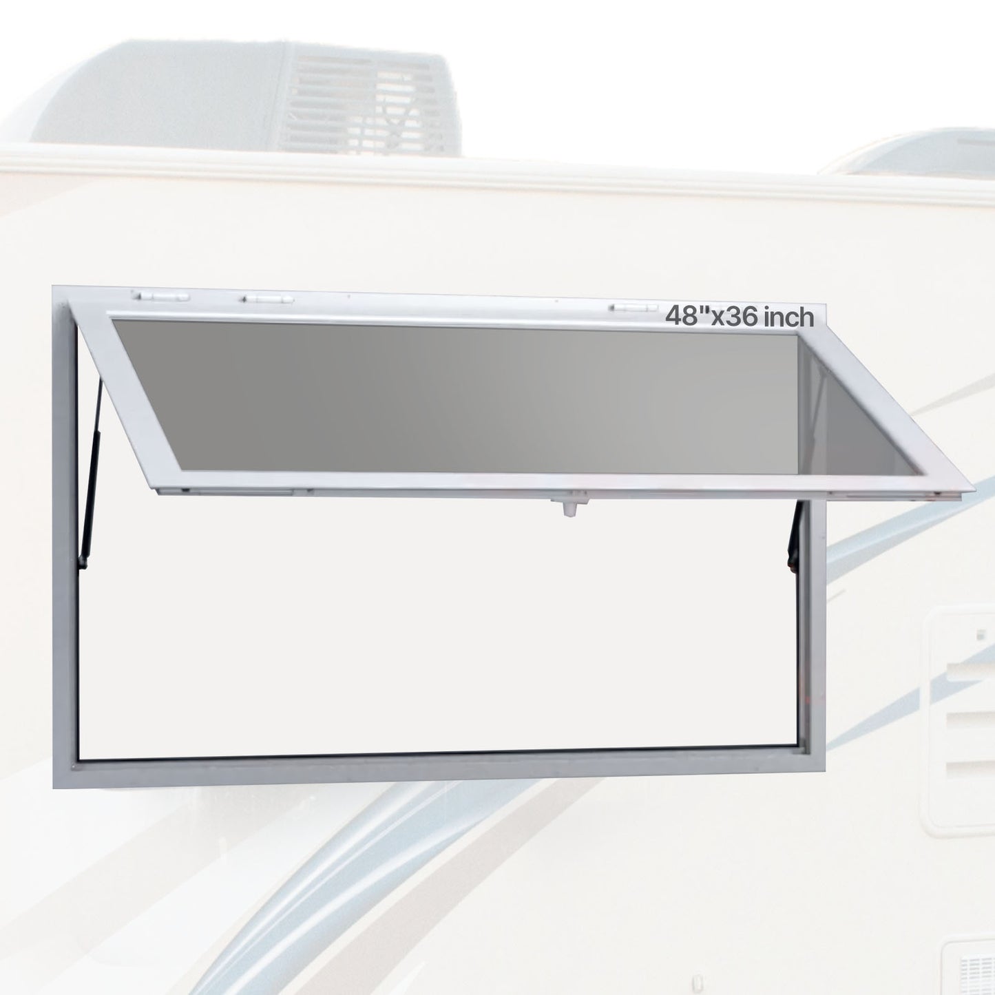 ptfwck 48"L x 36"W - Durable Aluminum Concession Window with 85° Opening Angle