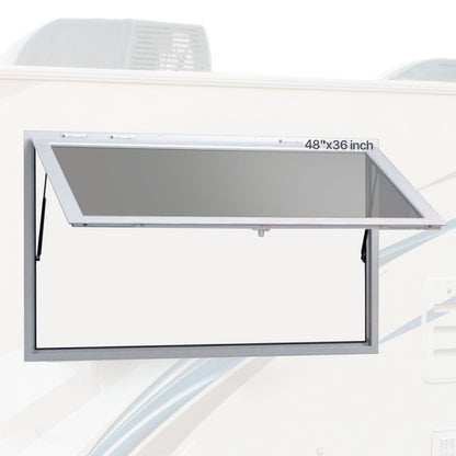 ptfwck 48"L x 36"W - Durable Aluminum Concession Window with 85° Opening Angle