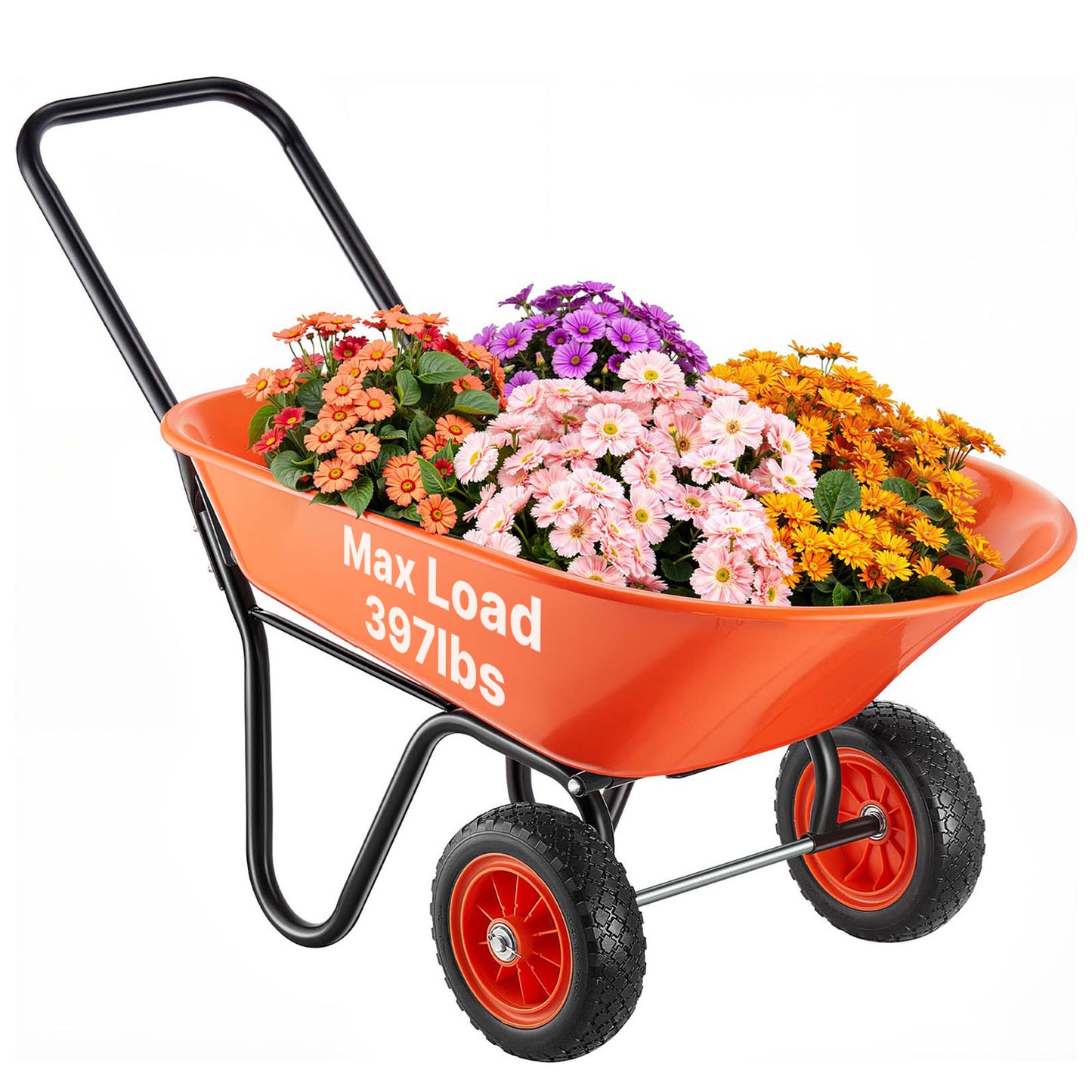 WB-048A - Sturdy 5 Cu. Ft. VEVOR Wheelbarrow with 10-Inch Wheels