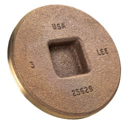 970309USA - 3 in Lead-Free Brass Countersunk Head Cleanout Plug for Plumbing Systems